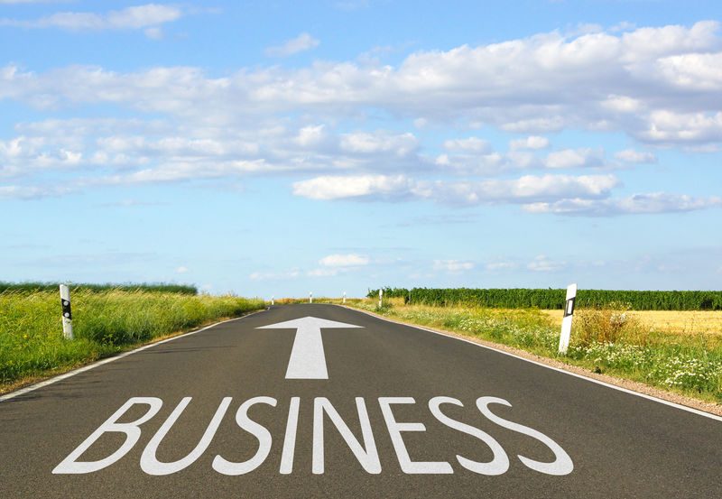 Business painted on roadway